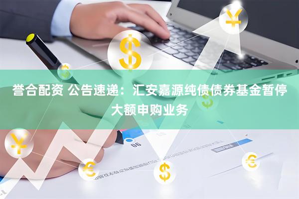 誉合配资 公告速递：汇安嘉源纯债债券基金暂停大额申购业务